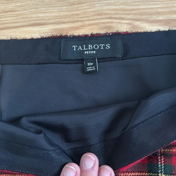 Talbots Women's PLAID SPARKLE A-LINE Mini SKIRT Sz 10 Petite Tartan Holiday