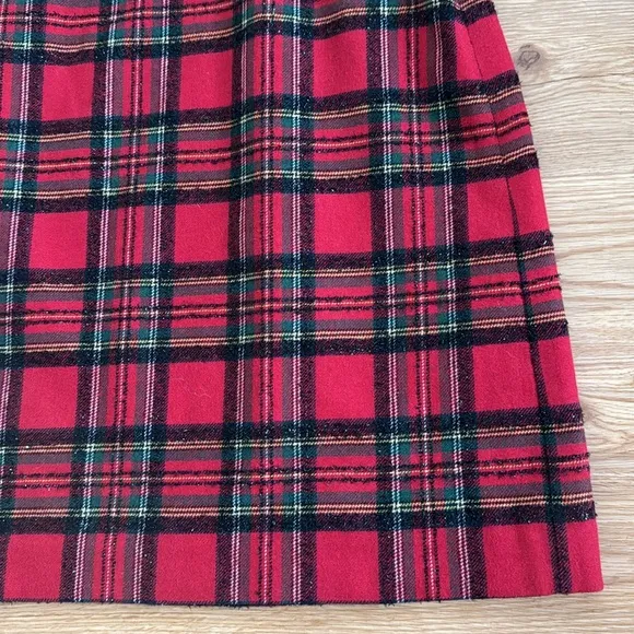 Talbots Women's PLAID SPARKLE A-LINE Mini SKIRT Sz 10 Petite Tartan Holiday