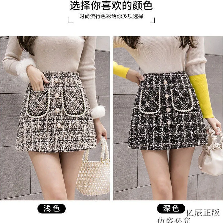 Tartan Floral Ball Gown Skirt for Fall and Winter