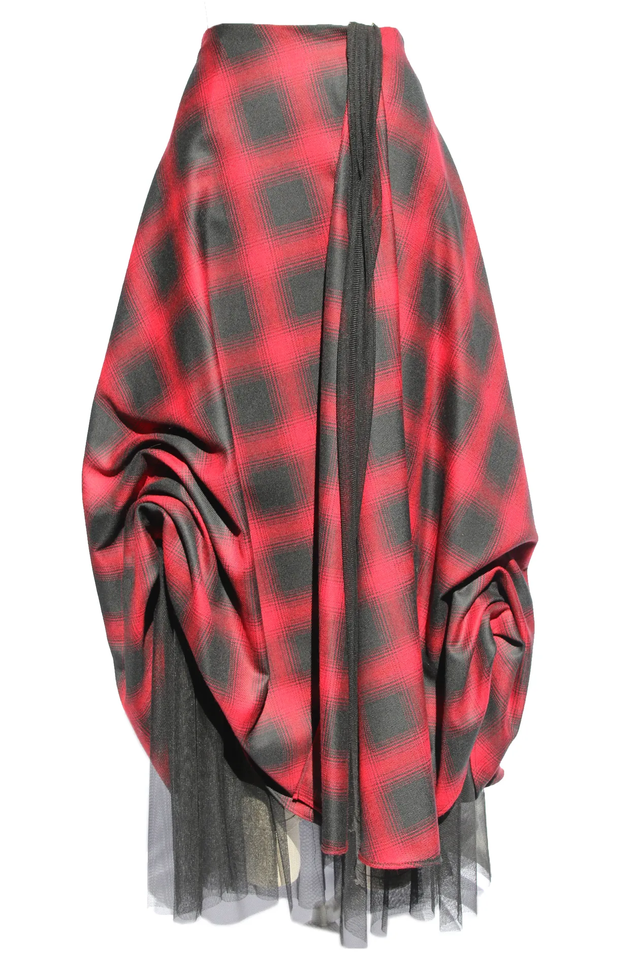 Tartan Plaid Skirt with Tulle