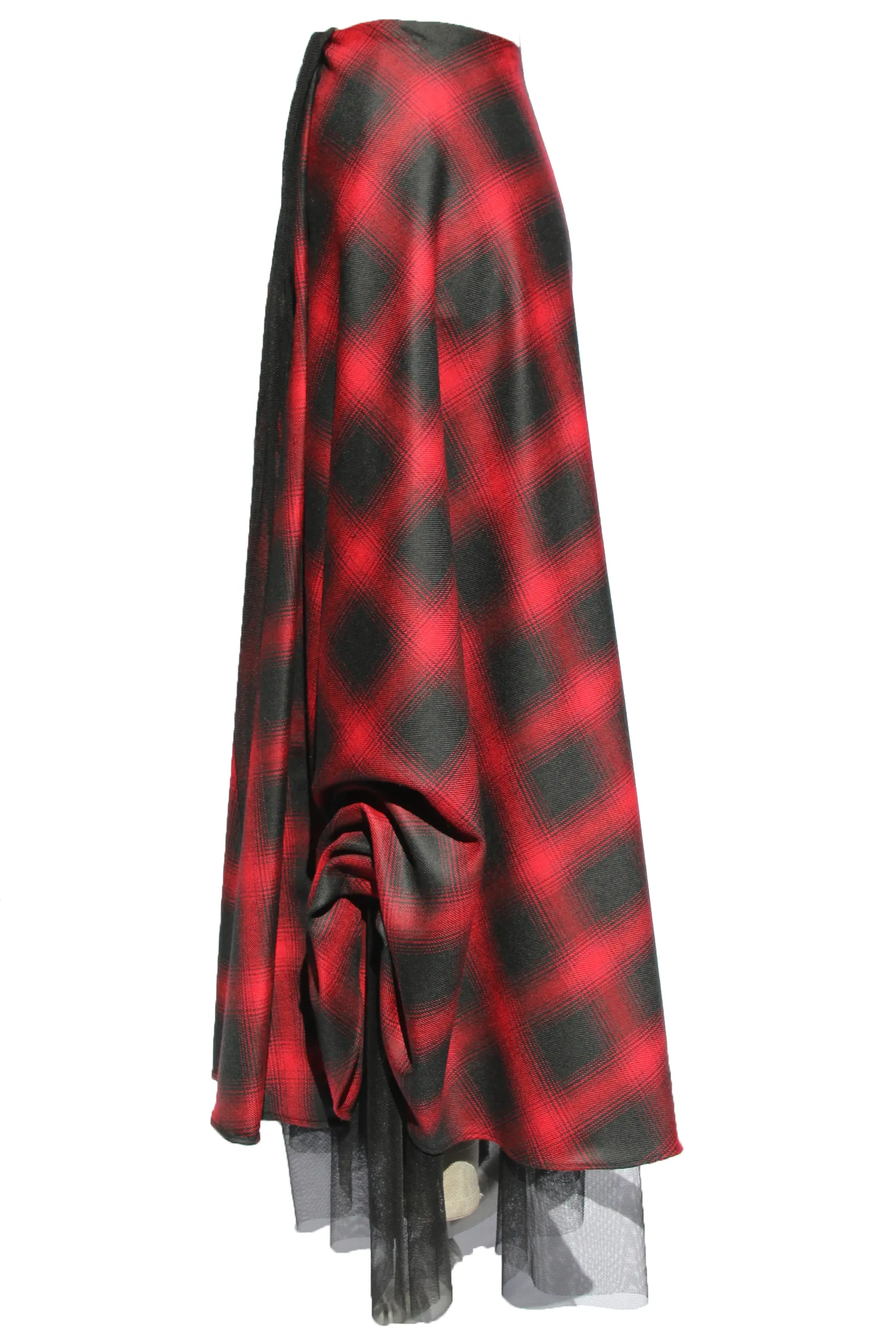 Tartan Plaid Skirt with Tulle