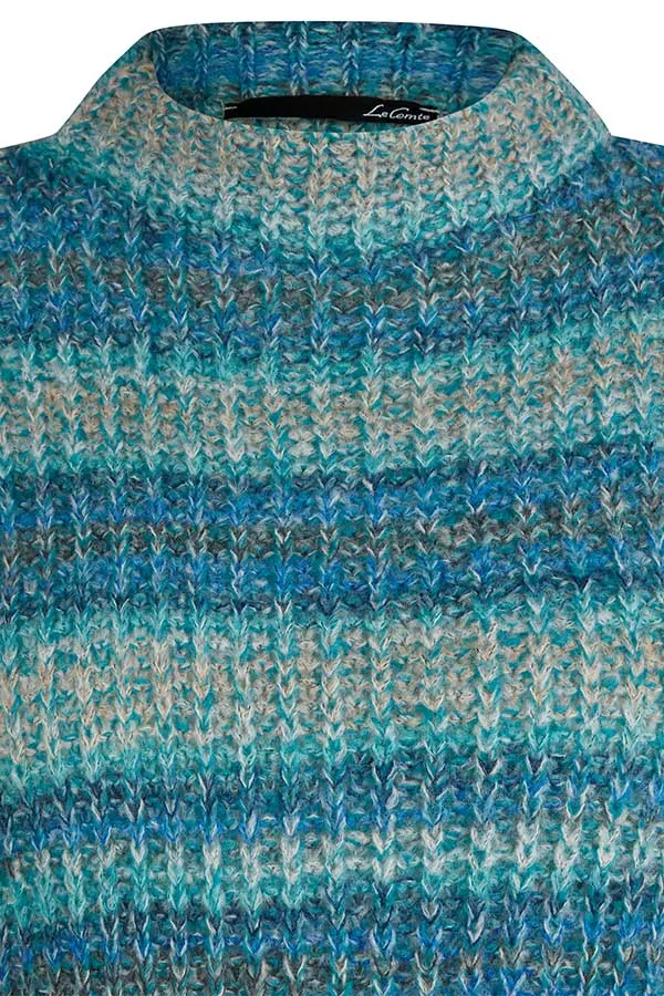 TEAL STRIPED SLEEVELESS PULLOVER