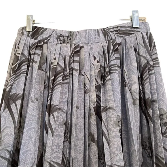 Ted Baker Blue/Grey Pleated Estie Highland Print  Midi Skirt 2(6) NEW