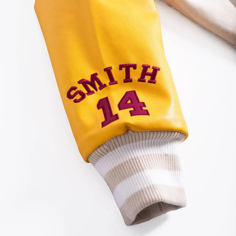The Fresh Prince Bel-Air Academy Varsity Jacket In Tan/Yellow