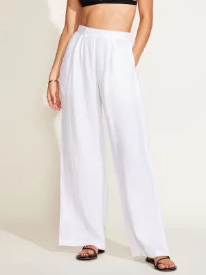 The Getaway Pant in White EcoLinen