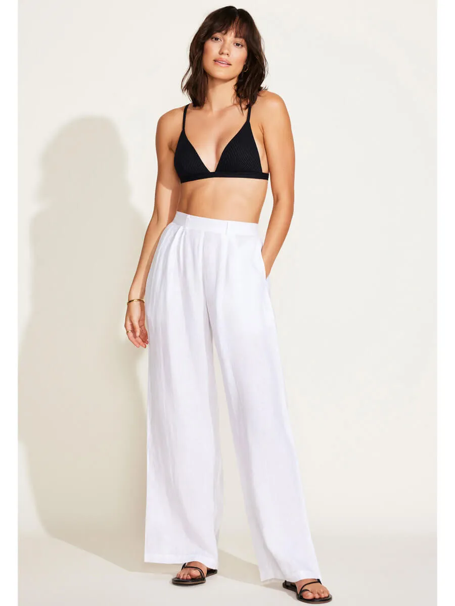 The Getaway Pant in White EcoLinen