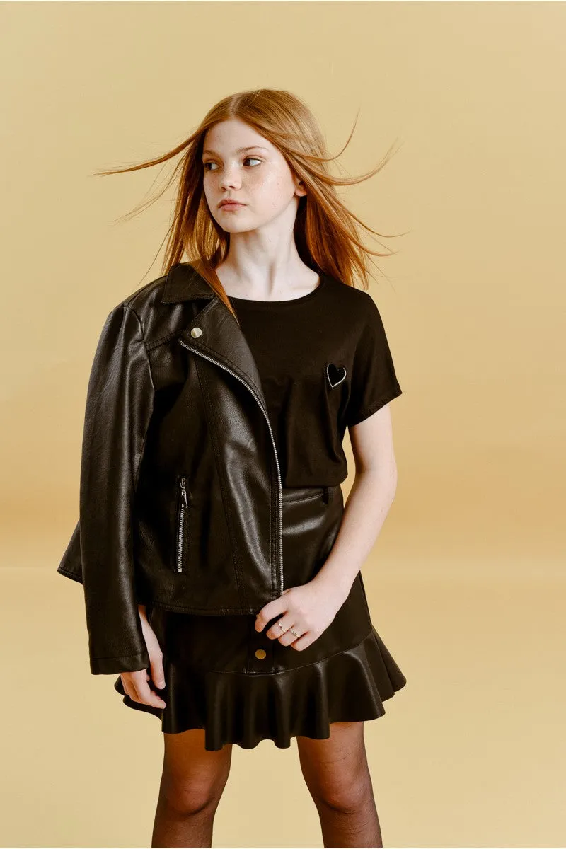 The Libi Scoop Neck Top - Black - KIDS