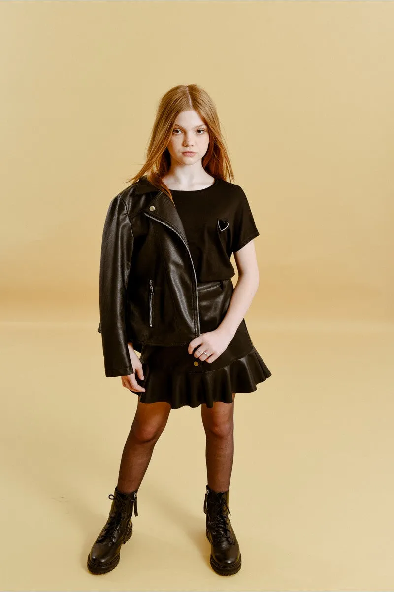 The Libi Scoop Neck Top - Black - KIDS
