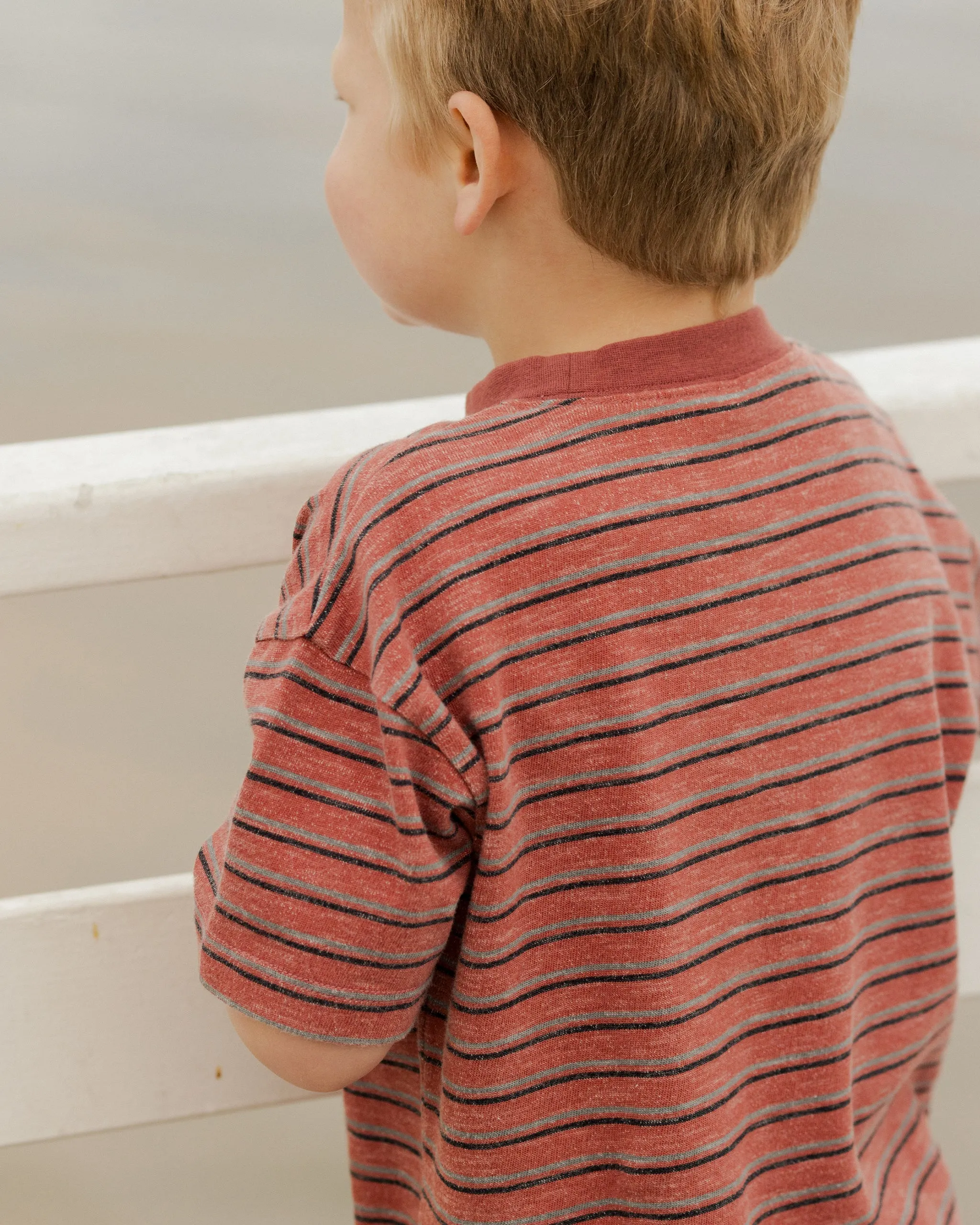 The Relaxed Tee by Rylee   Cru - Red Multi-Stripe - BABY