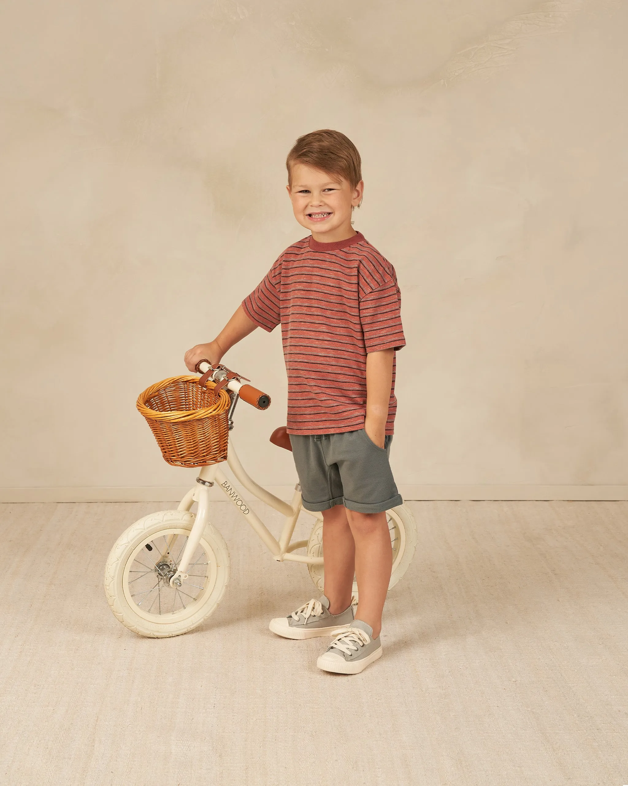 The Relaxed Tee by Rylee   Cru - Red Multi-Stripe - KIDS
