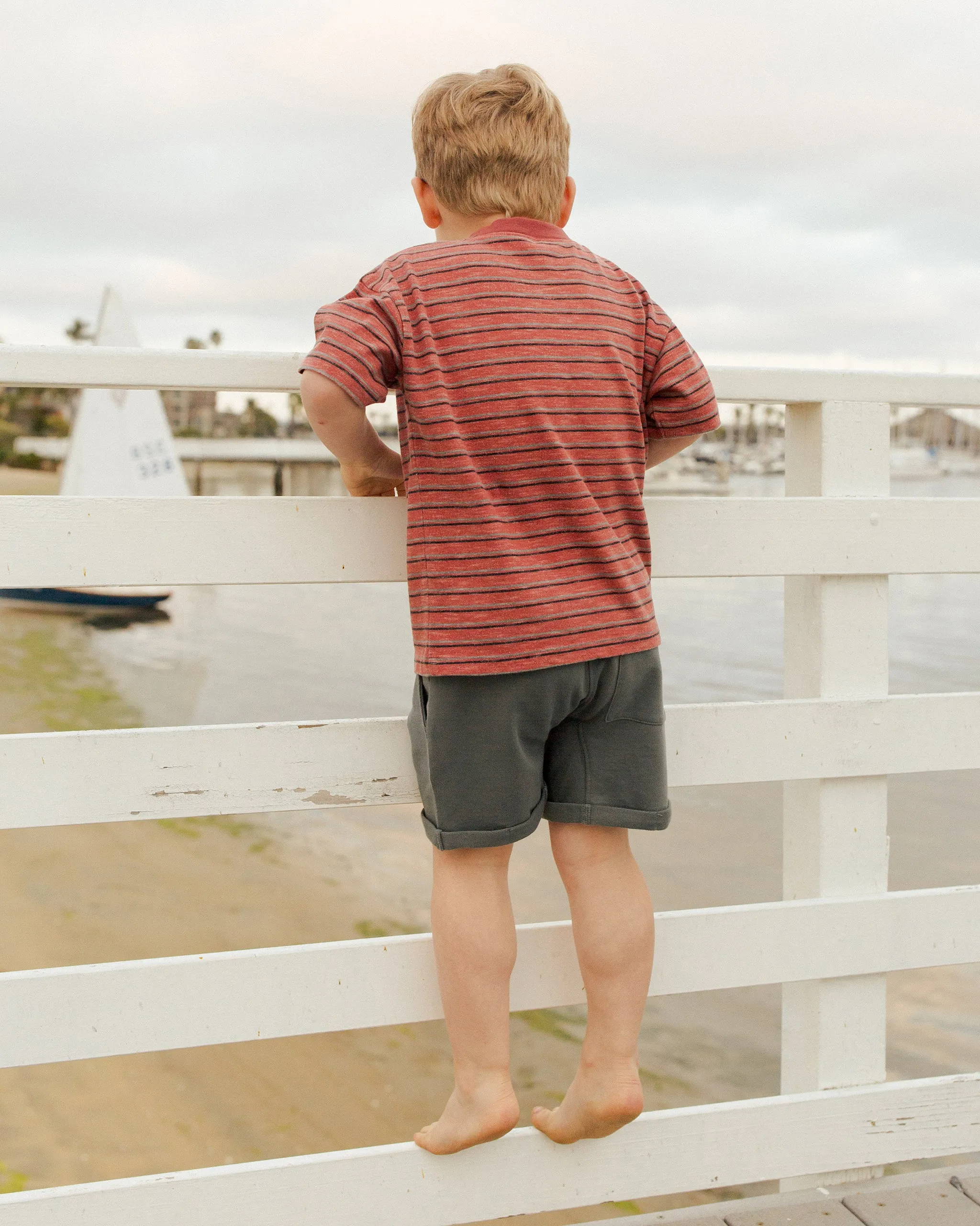 The Relaxed Tee by Rylee   Cru - Red Multi-Stripe - KIDS