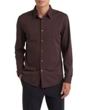 Theory Sylvain Shirt in Structure Knit - Malbec