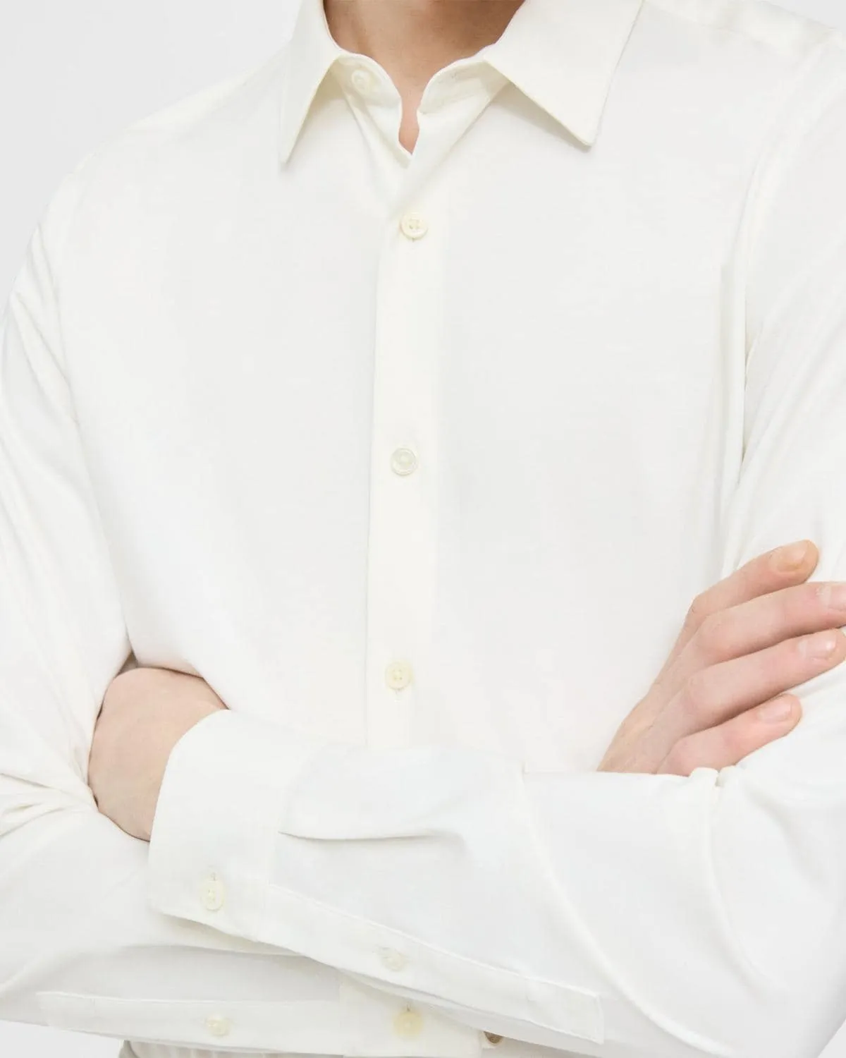 Theory Sylvain Shirt in Structure Knit - White