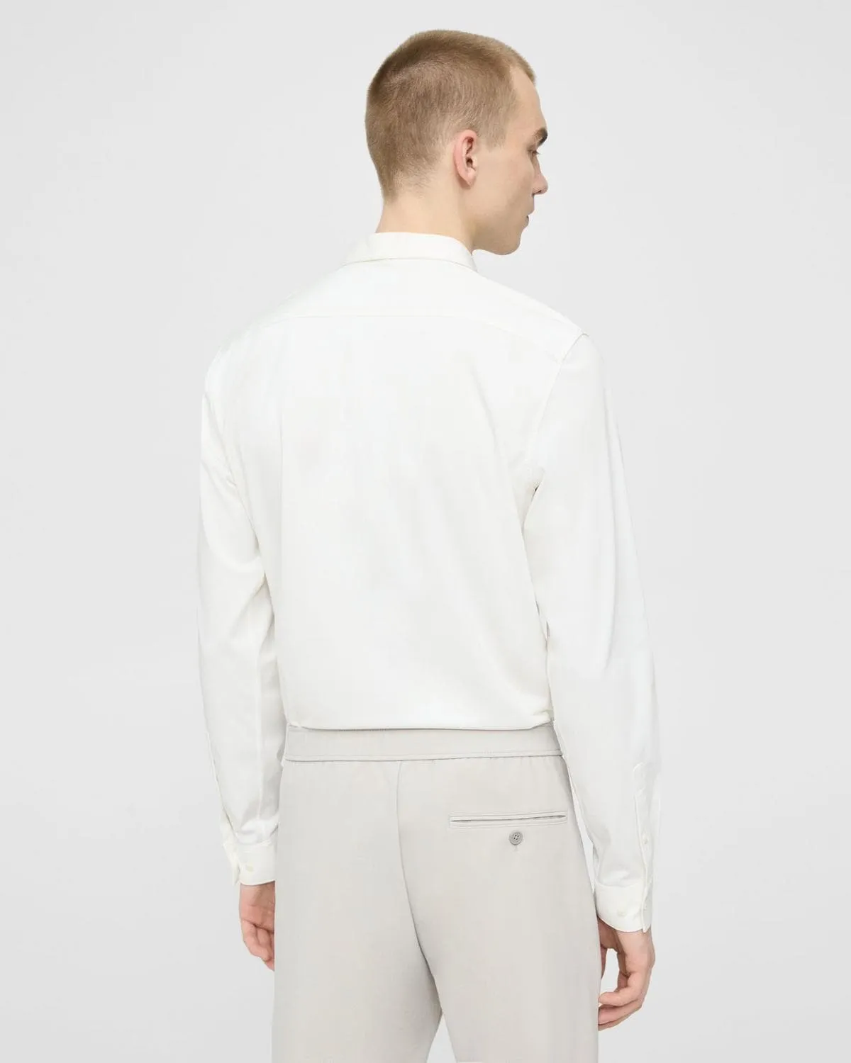 Theory Sylvain Shirt in Structure Knit - White
