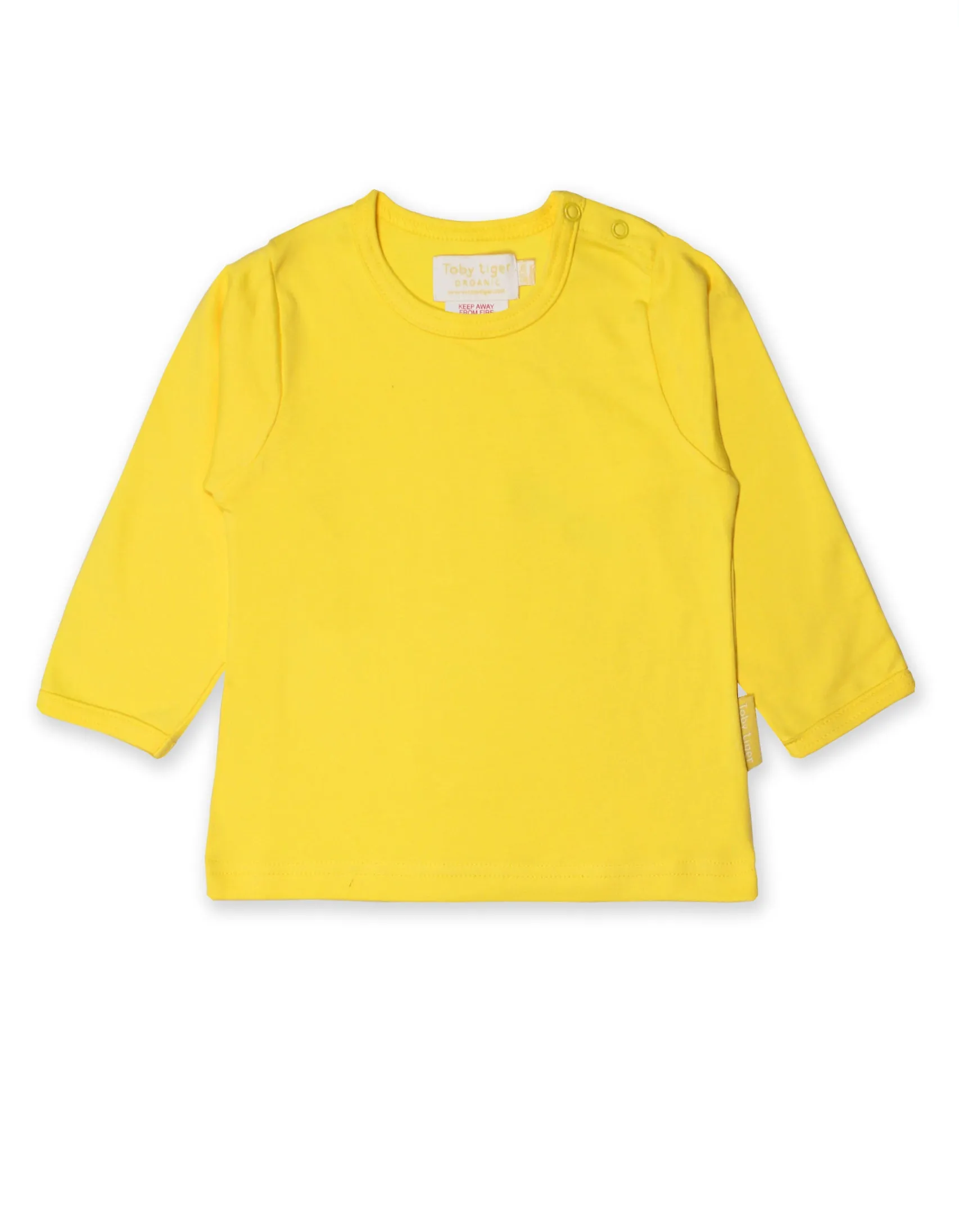 Toby Tiger Organic Long Sleeve Basic T-Shirt - Yellow