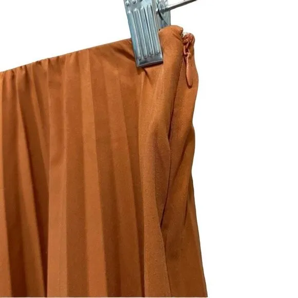 Tome Collective Women's Two Tone Pleated Skirt Burnt Orange Size small s
