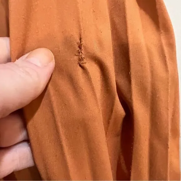Tome Collective Women's Two Tone Pleated Skirt Burnt Orange Size small s