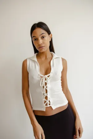 top lacé en jersey minorque