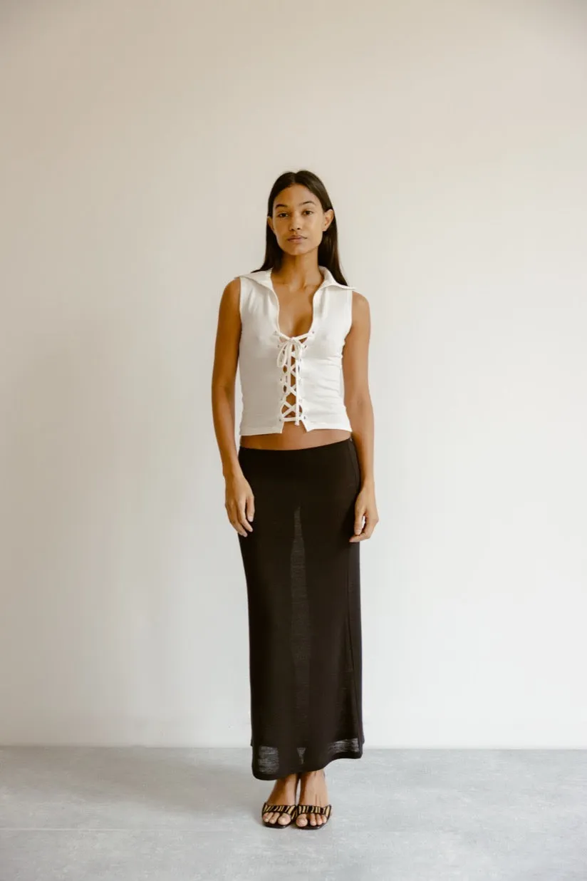 top lacé en jersey minorque