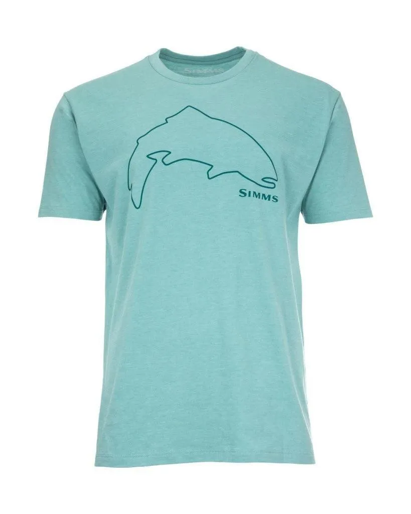 Tricou SIMMS Trout Outline T-Shirt Oil Blue Heather