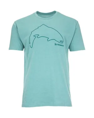 Tricou SIMMS Trout Outline T-Shirt Oil Blue Heather