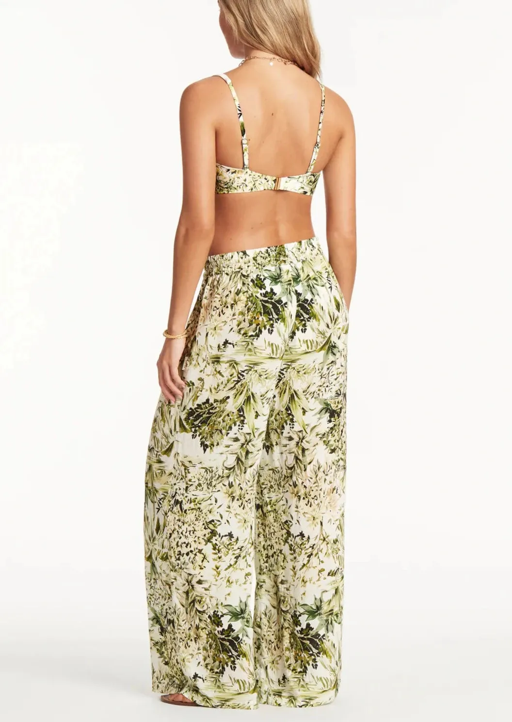 Tropica Palazzo Pant White