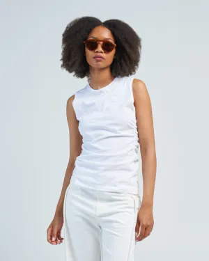 tshirting shirred crewneck top