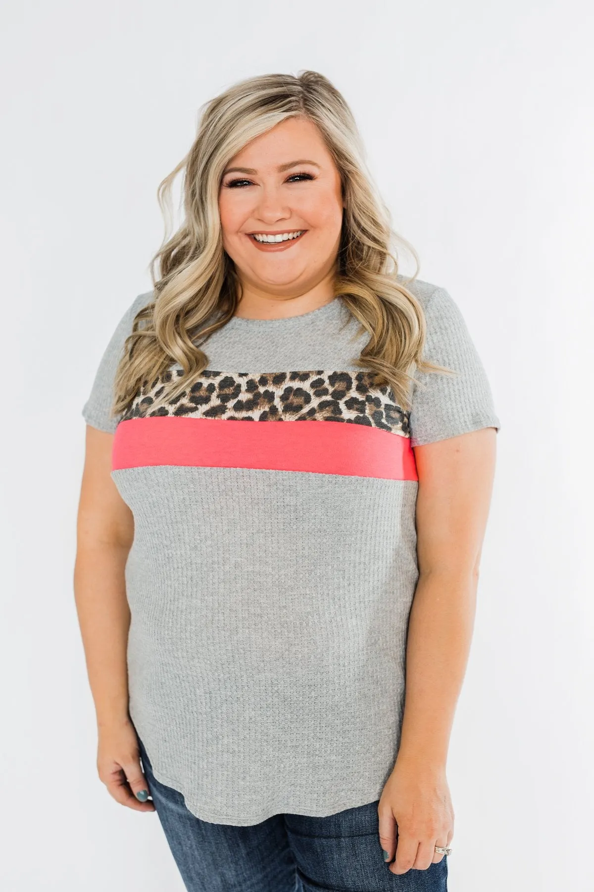 Up For An Adventure Striped Top- Heather Grey