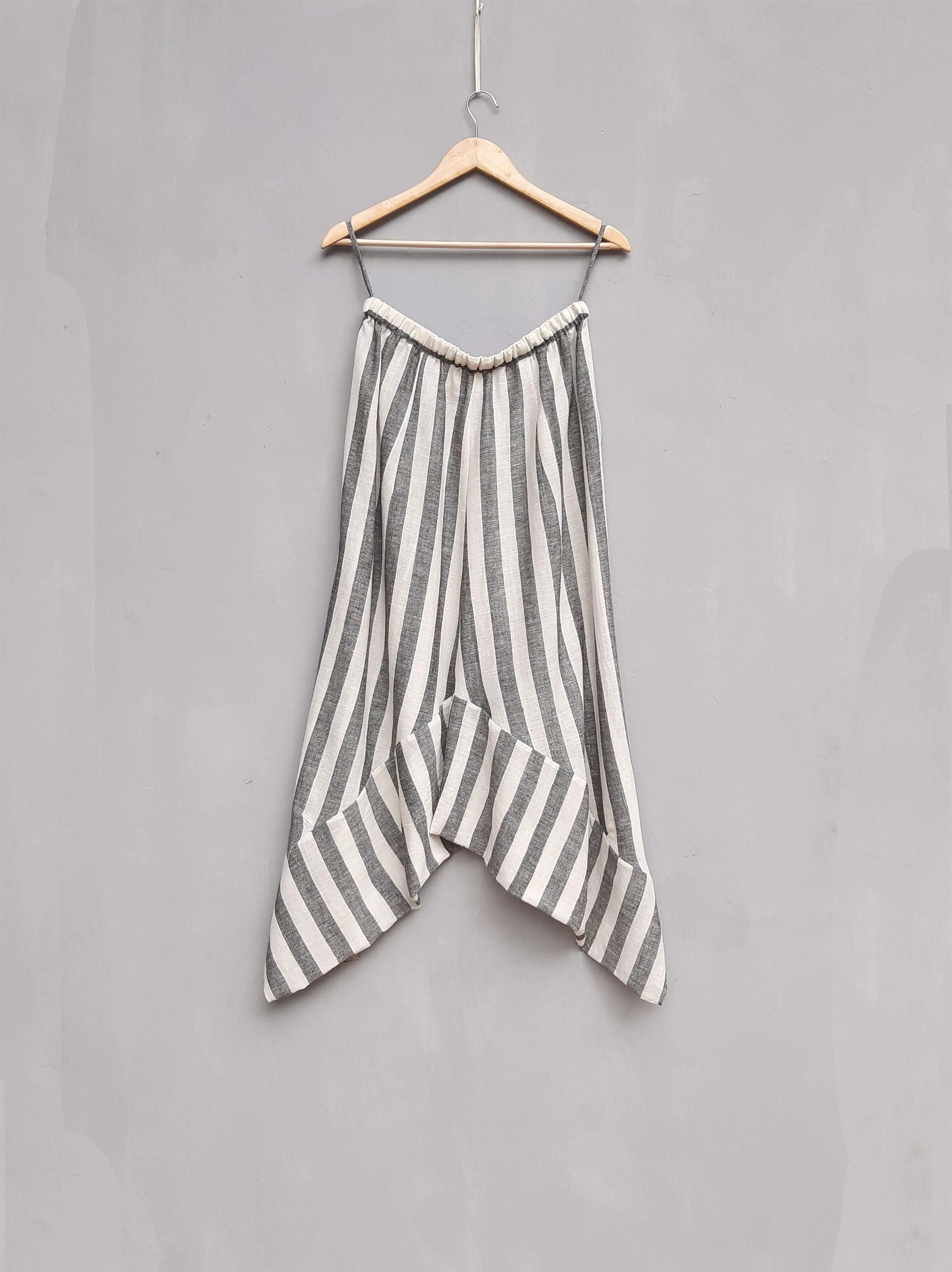 Urvashi Kaur   I   Gangnam DHOTI SALWAR LUZ Hand Spun Cotton slate and shell TESSELLATE- 75