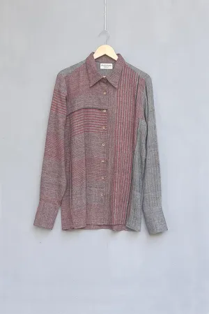 Urvashi Kaur   I   Kagoshima SHIRT PETRO hand spun cotton   brick TESSELLATE- 23