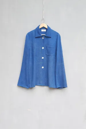 Urvashi Kaur   I   Wakayama JACKET LAMAR 100% handloom cotton Indigo TESSELLATE- 30