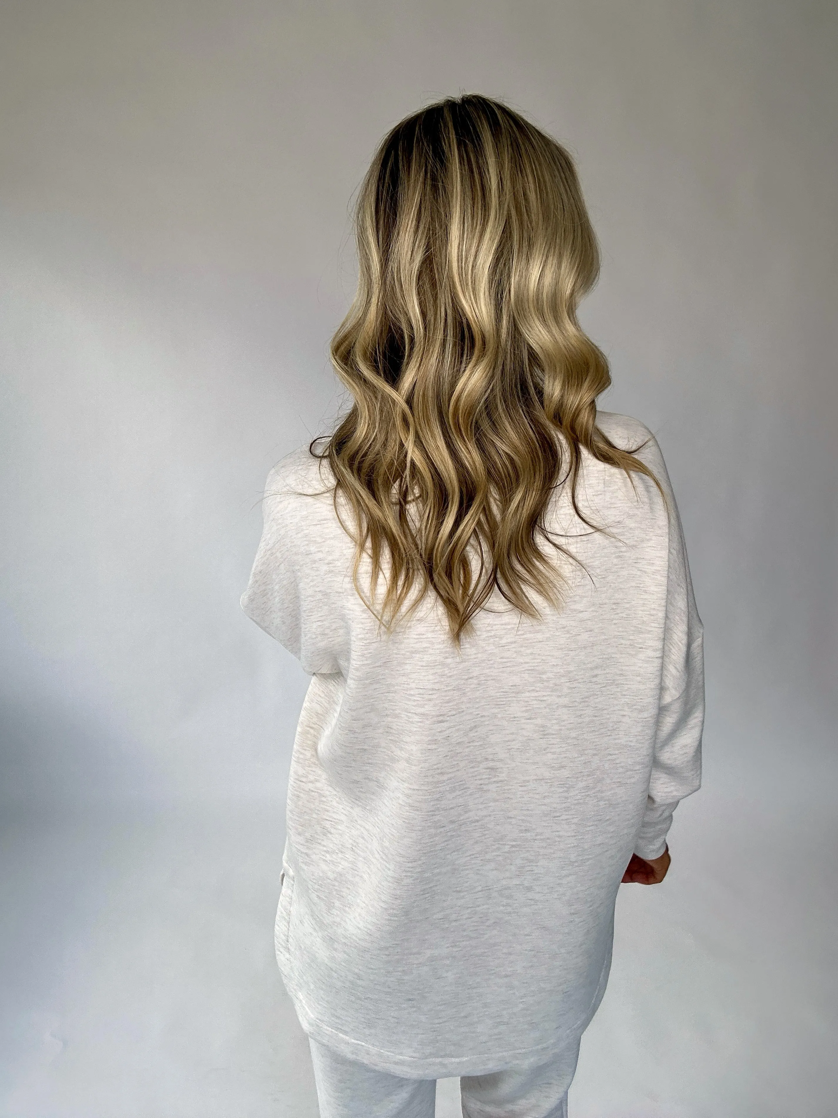 VARLEY Paige Longline Sweat - Ivory Marl