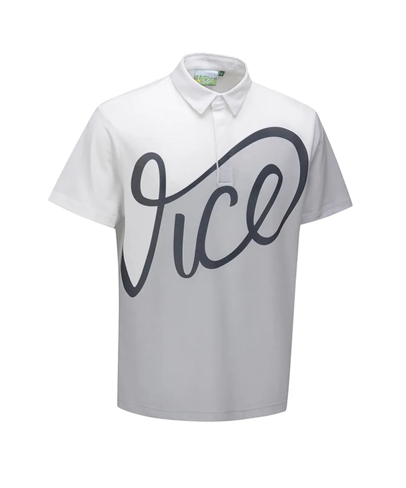 Vice Golf Atelier Men Big  Logo Point  Short T-Shirt - White
