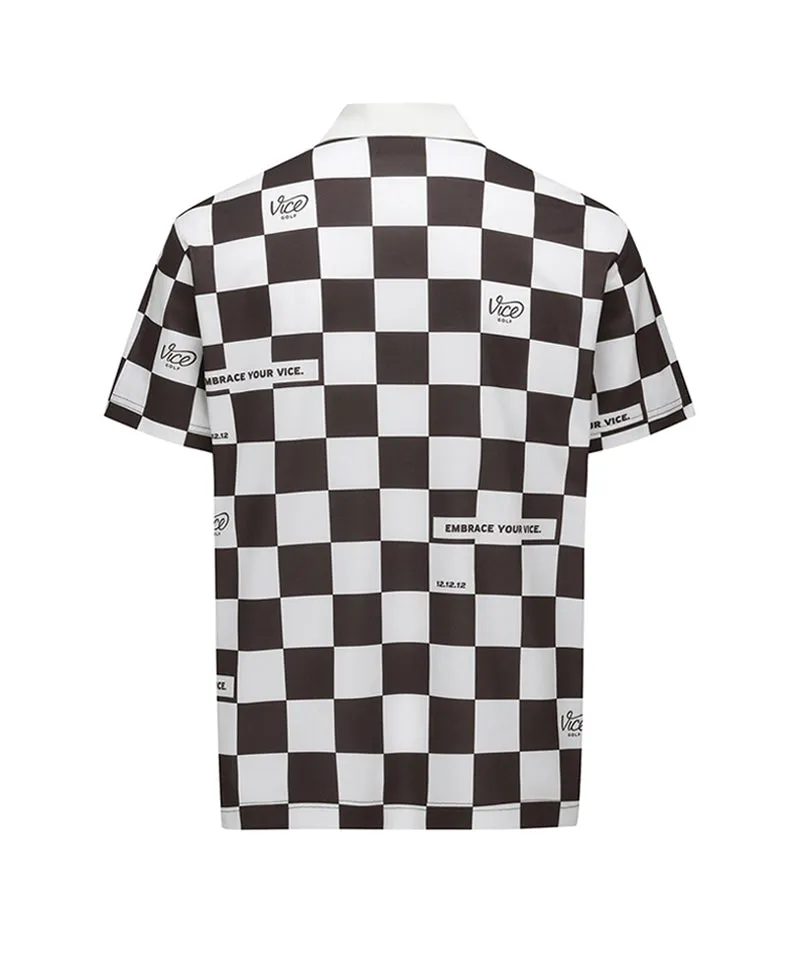 Vice Golf Atelier Men  Checkboard  Short T-Shirt - Brown