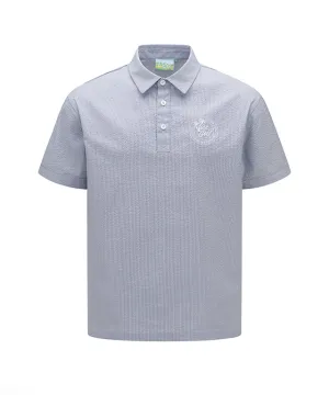 Vice Golf Atelier Men Seersucker Collar T-Shirt - Blue