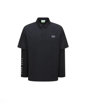 Vice Golf Atelier Men's Layerd Collar T-Shirt - Black