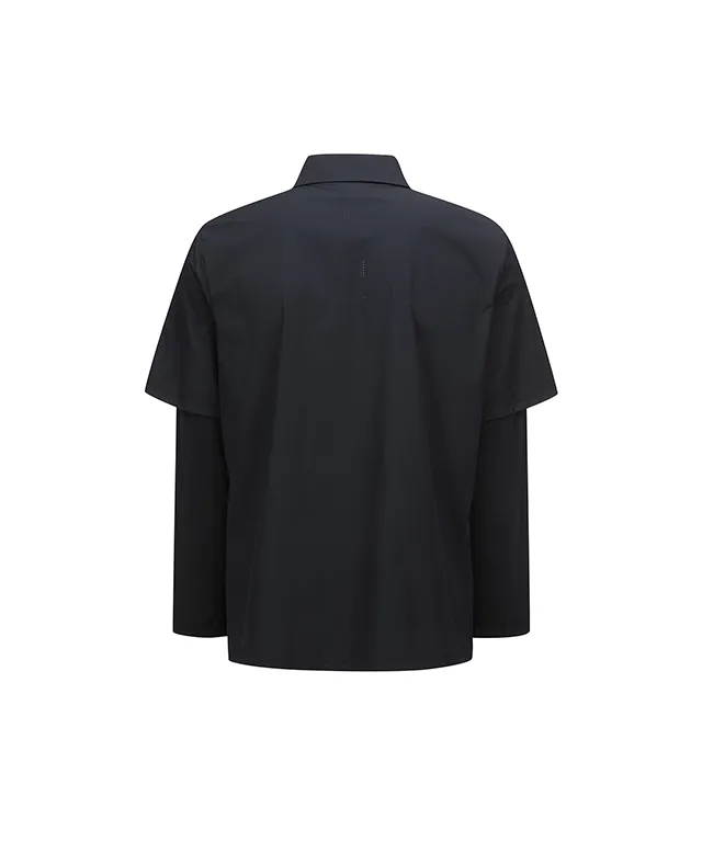 Vice Golf Atelier Men's Layerd Collar T-Shirt - Black