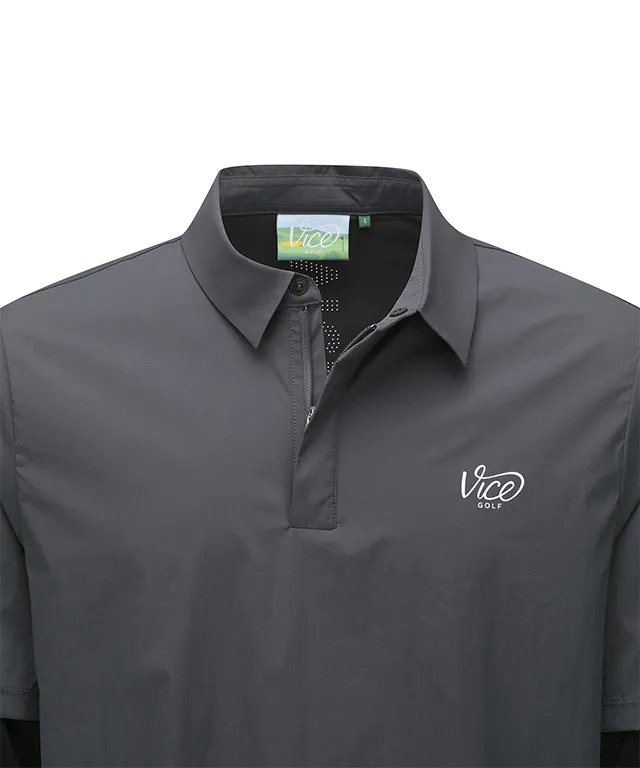 Vice Golf Atelier Men's Layerd Collar T-Shirt - Gray