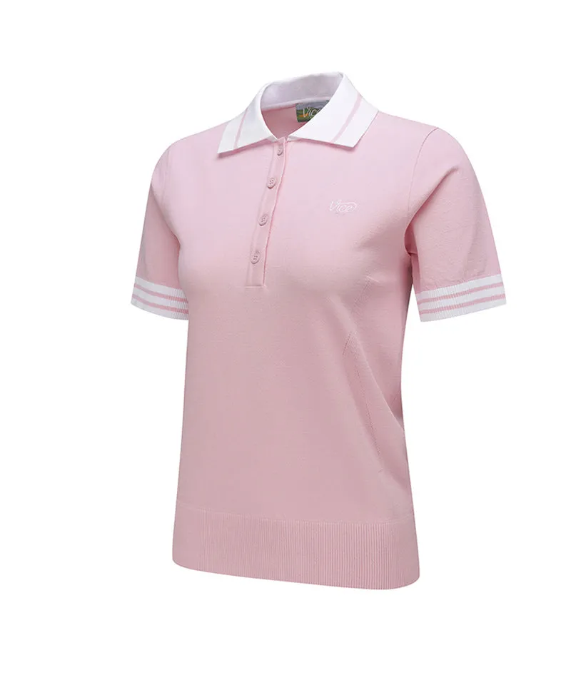 Vice Golf Atelier Women Essential Short Sleeve Sweater - Pink
