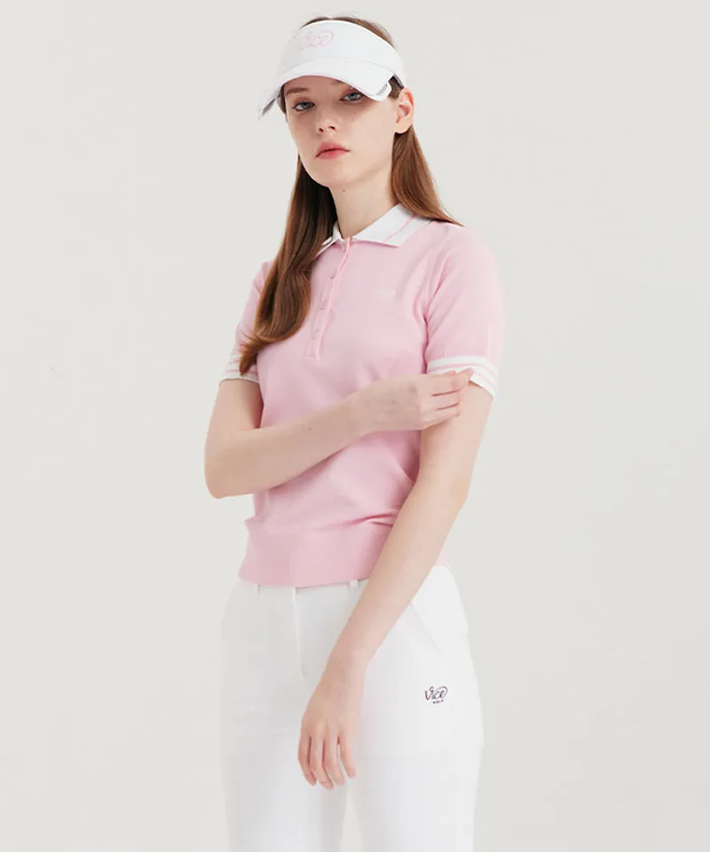 Vice Golf Atelier Women Essential Short Sleeve Sweater - Pink
