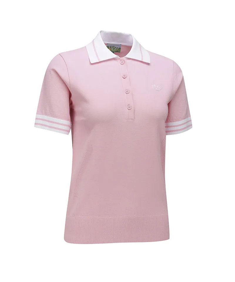 Vice Golf Atelier Women Essential Short Sleeve Sweater - Pink