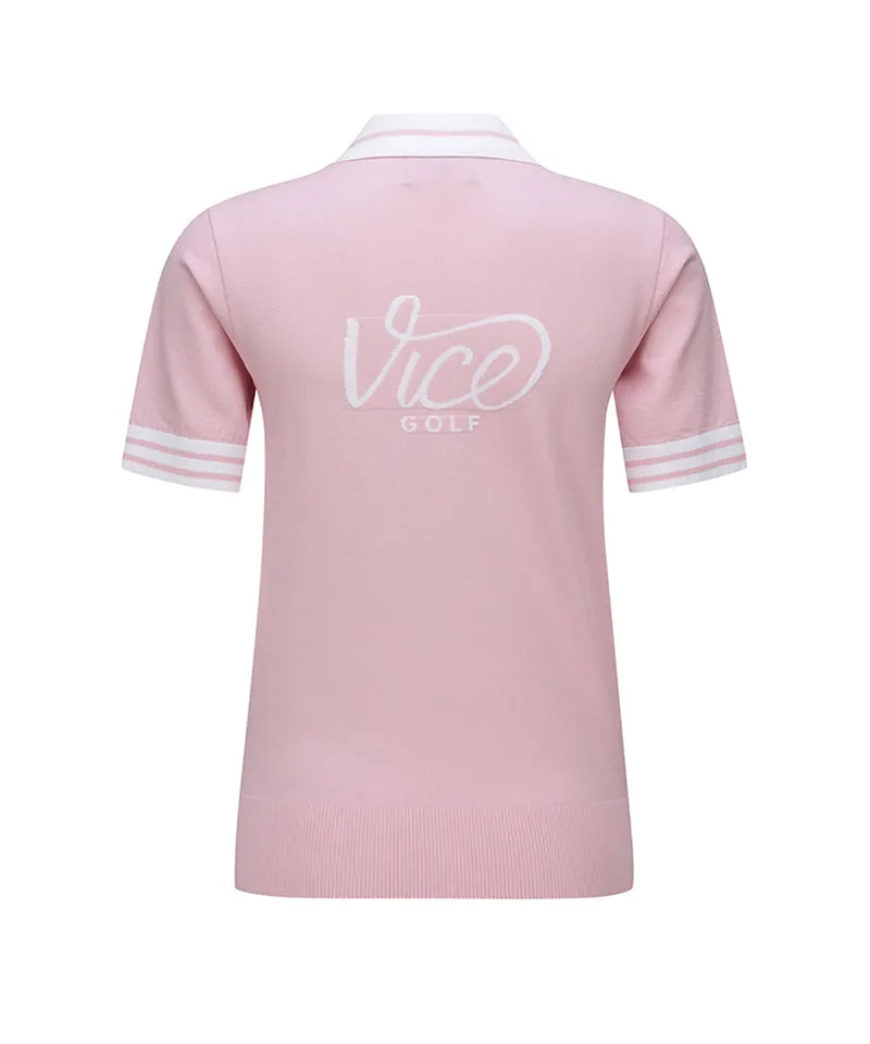 Vice Golf Atelier Women Essential Short Sleeve Sweater - Pink