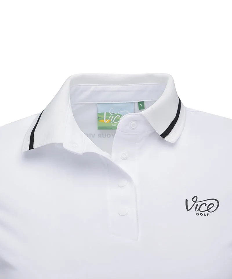 Vice Golf Atelier Women's Cooling Long Sleeve Polo T-Shirt - White