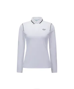 Vice Golf Atelier Women's Cooling Long Sleeve Polo T-Shirt - White
