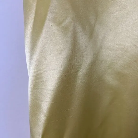 Vintage 100% silk Kay Unger Skirt Women 8 Yellow maxi lined high waisted pleated