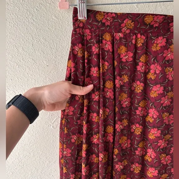 Vintage Christian Dior Separates Floral Pleated Skirt