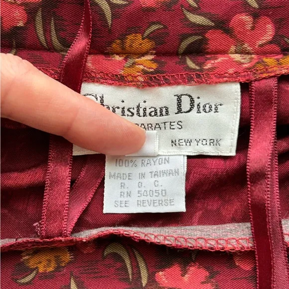 Vintage Christian Dior Separates Floral Pleated Skirt