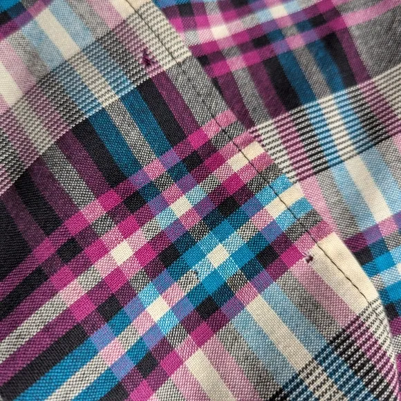Vintage Pendleton Blue Pink Plaid Wool Pleated Midi Skirt &amp; Shawl 16