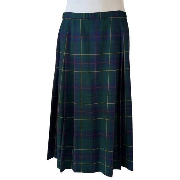 Vintage Pendleton, Maxi Skirt, Pendleton Celebration Plaid, Tartan Wool Skirt