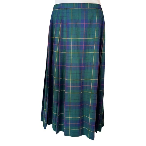 Vintage Pendleton, Maxi Skirt, Pendleton Celebration Plaid, Tartan Wool Skirt
